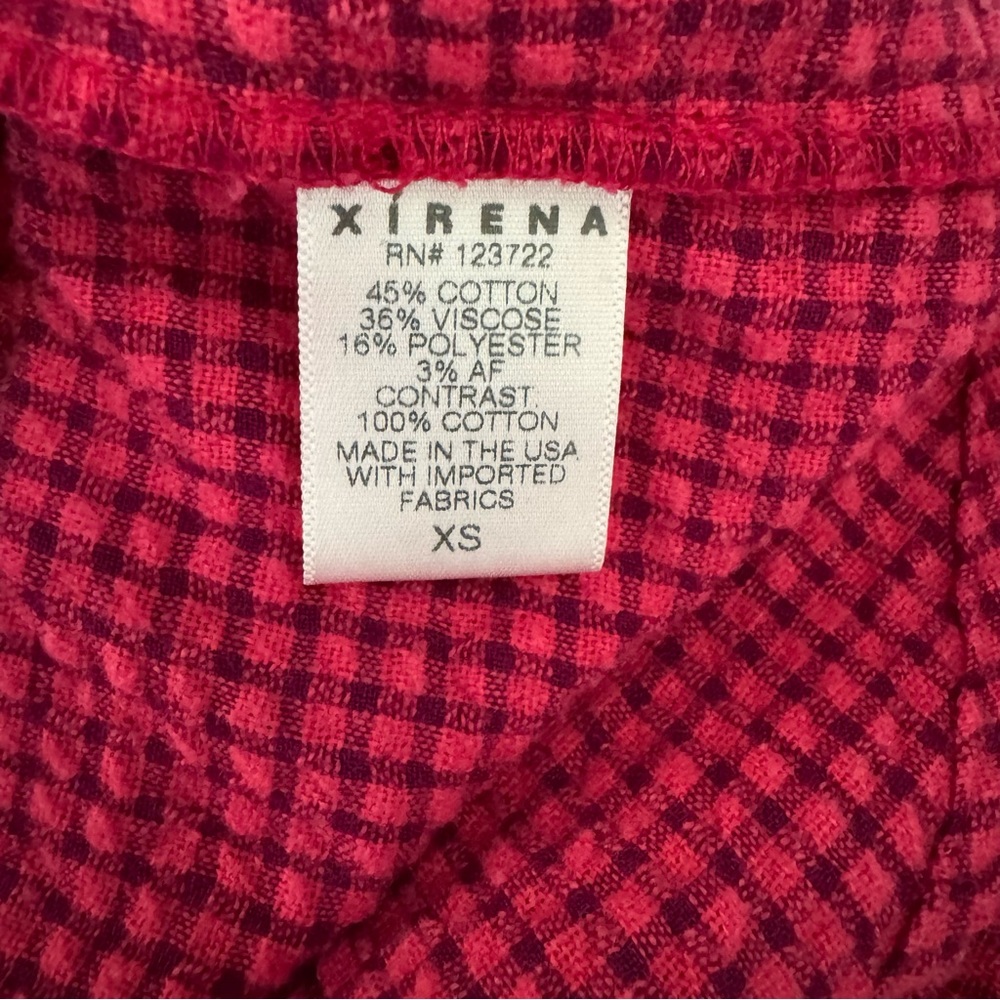 Xirena Fuchsia Pink Check Button Front Long Sleev… - image 3